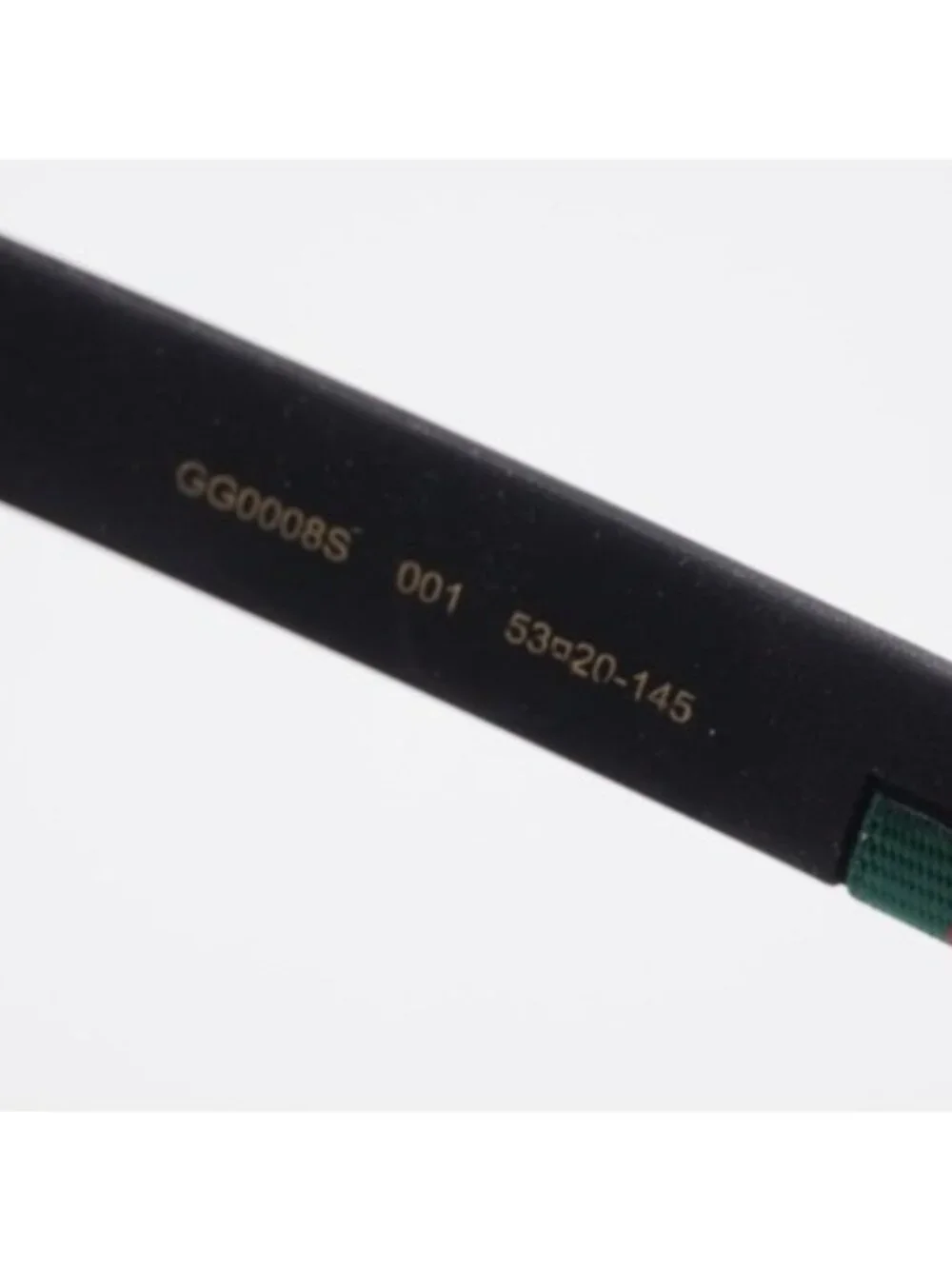 Gucci GG0008S 001 Sunglasses Black Square Frame, Green  Lenses
